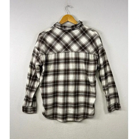 Garage Plaid‎ Flannel Shirt Long Sleeve Button Up Casual Top Women's XS - Picture 2 of 9